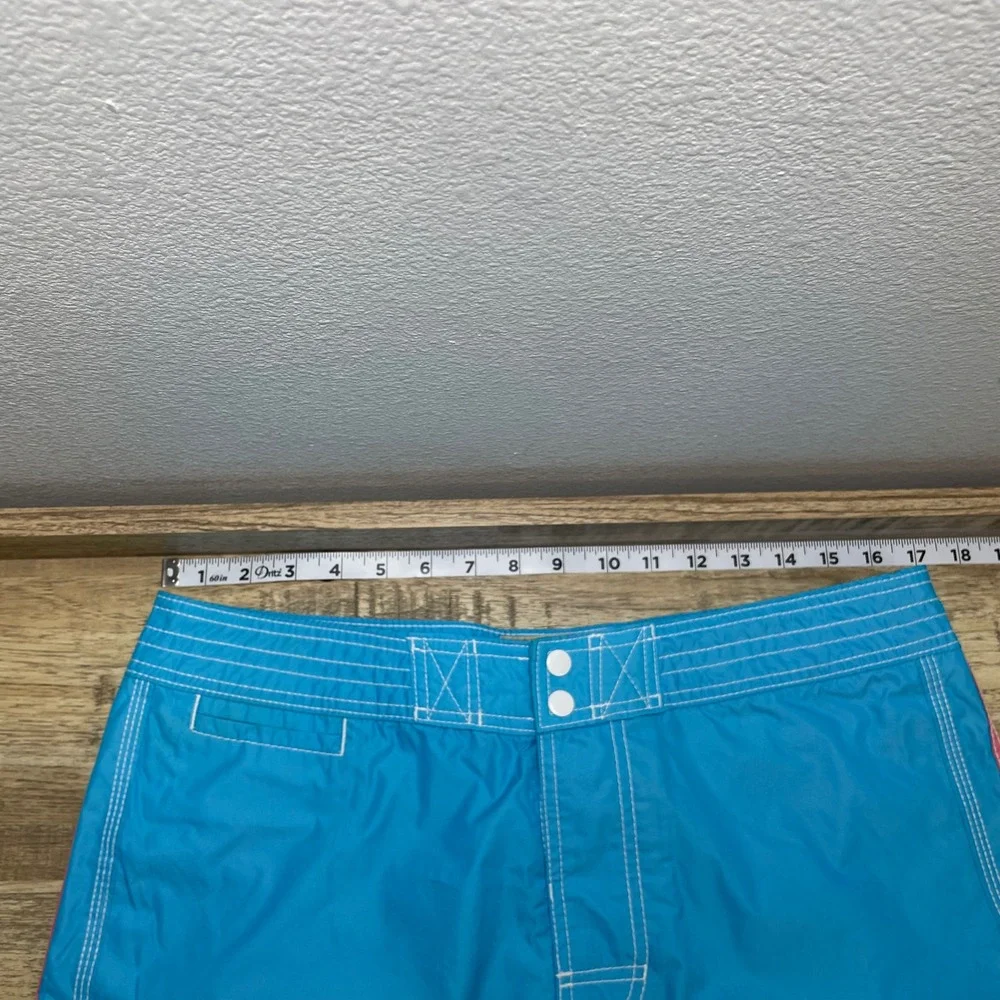 Vintage Hollister Mens Board Shorts Blue Seagull Logo Swim Trunks Medium Surf
